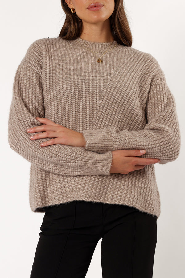 KNITWEAR @Villa Knit Sweater - Taupe