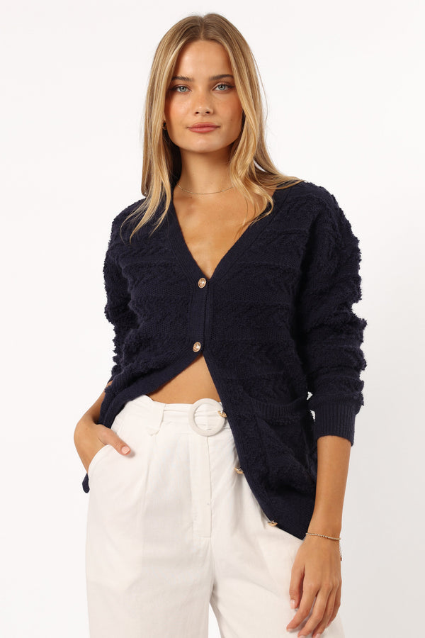 KNITWEAR @Zalina Cardigan - Navy