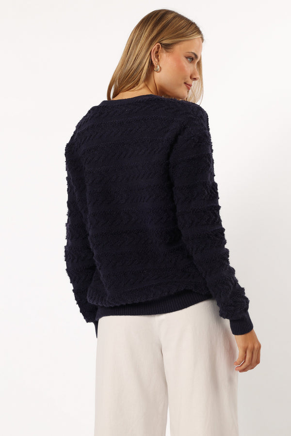 KNITWEAR @Zalina Cardigan - Navy