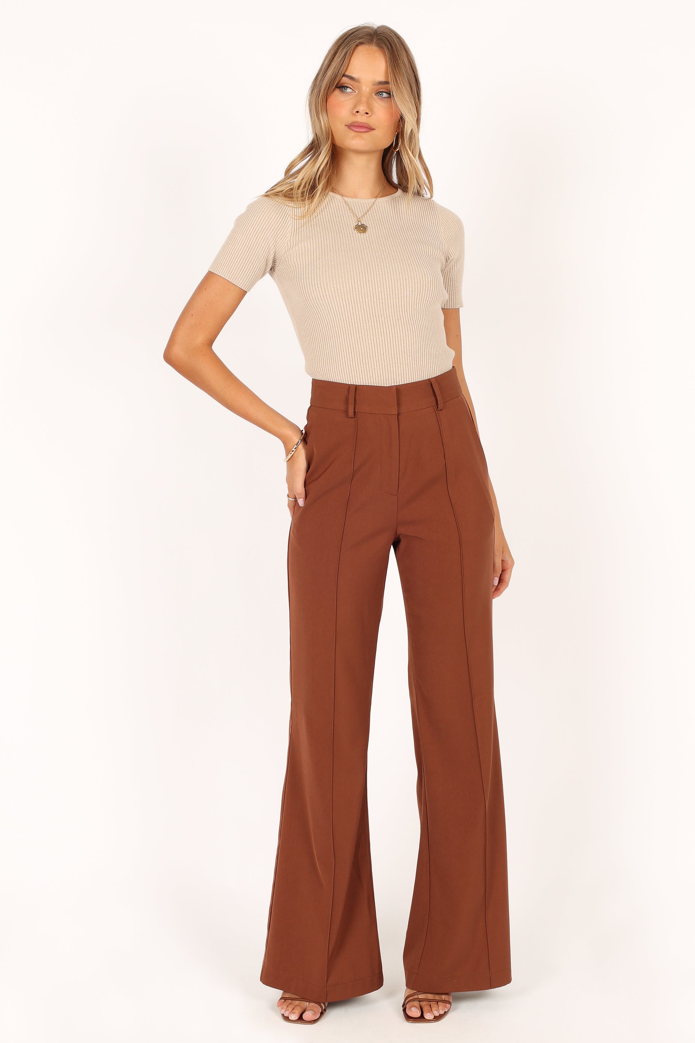 TOPS @Kimmie Knit Top - Oatmeal