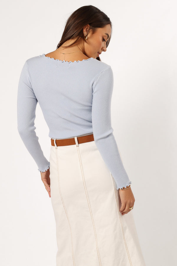 TOPS @Kya Knit Top - Light Blue