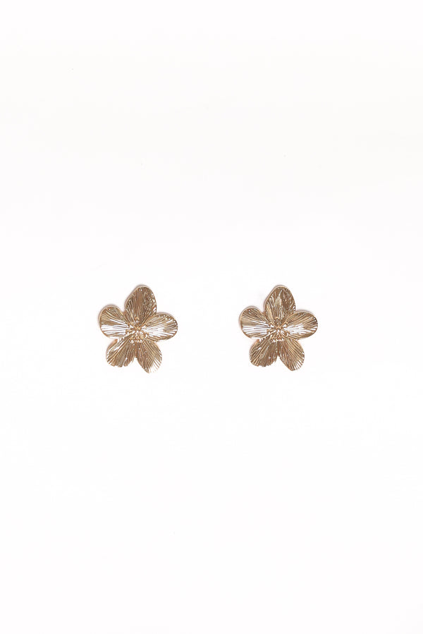 Petal and Pup USA ACCESSORIES Adriana Flower Earrings - Gold One Size