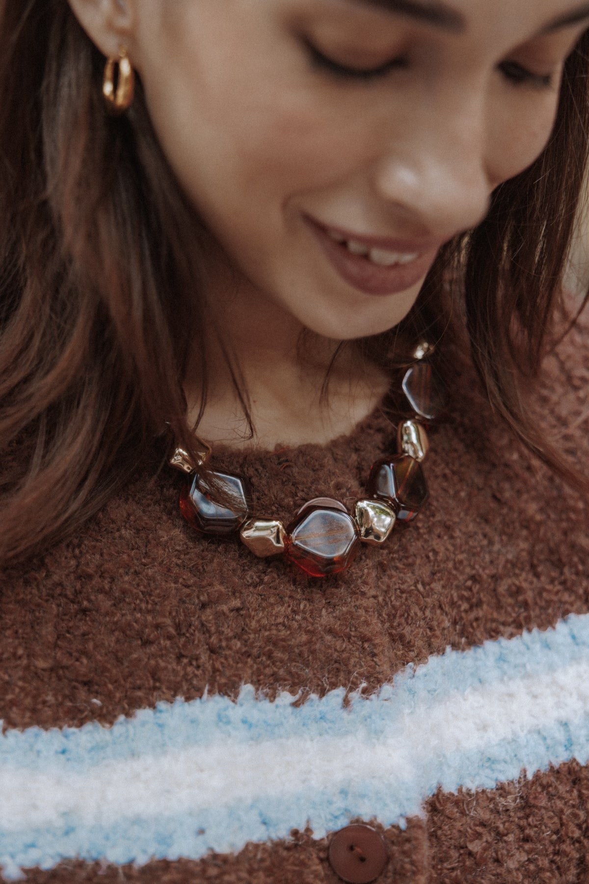 Petal and Pup USA ACCESSORIES Alexia Necklace - Brown One Size