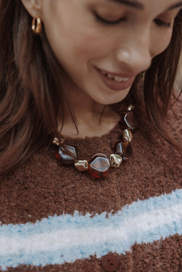 Petal and Pup USA ACCESSORIES Alexia Necklace - Brown One Size