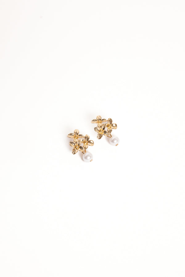 Petal and Pup USA ACCESSORIES Amani Earrings - Gold/Pearl One Size