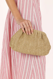 Petal and Pup USA ACCESSORIES Amelia Straw Clutch - Natural One Size