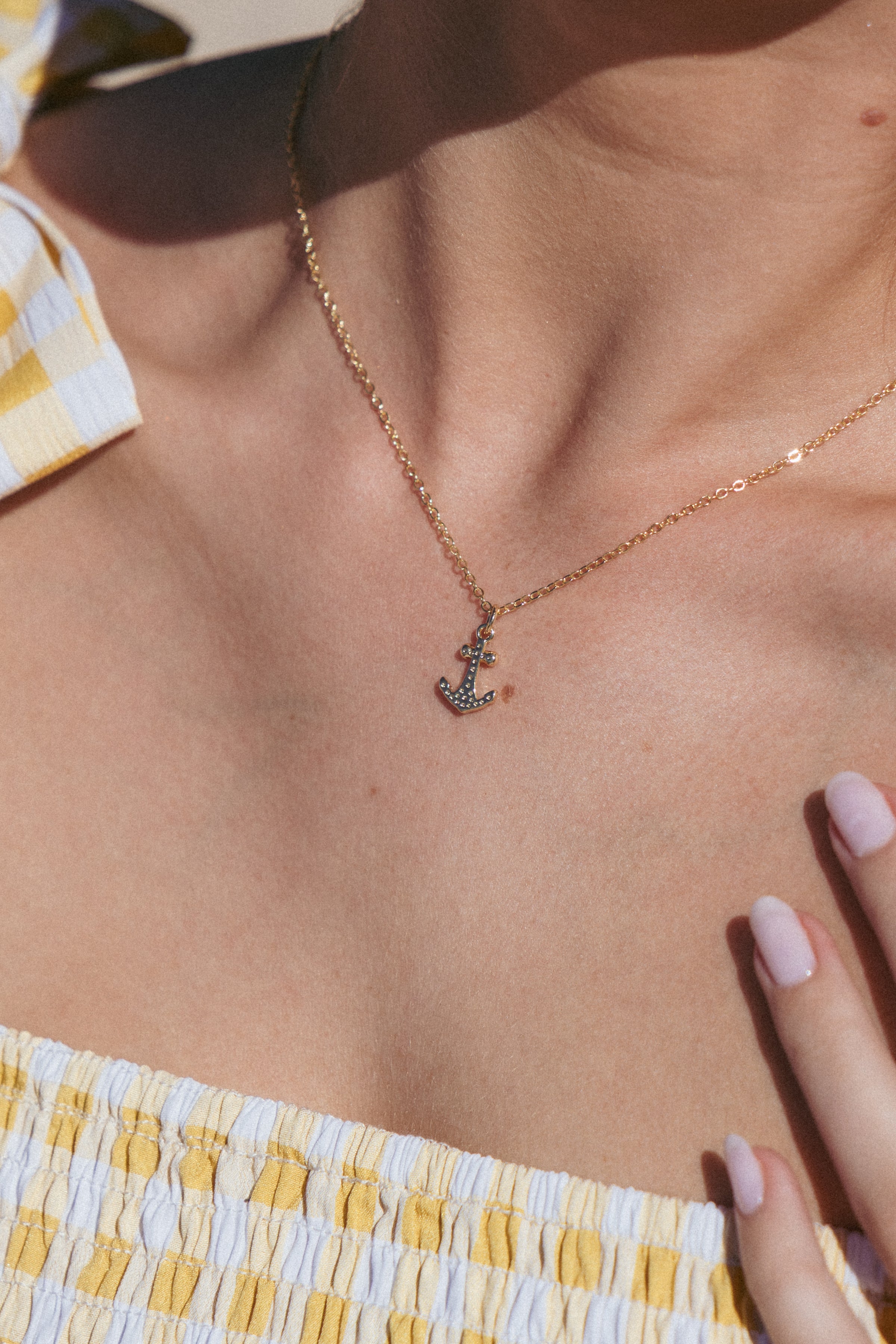 Petal and Pup USA ACCESSORIES Anchor Necklace - Gold One Size