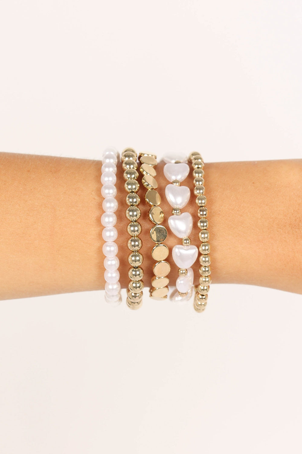 Petal and Pup USA ACCESSORIES Angelique Bracelet Set - Gold Pearl One Size