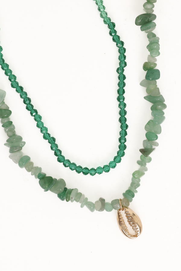 Petal and Pup USA ACCESSORIES Aquaria Necklace Set - Green One Size