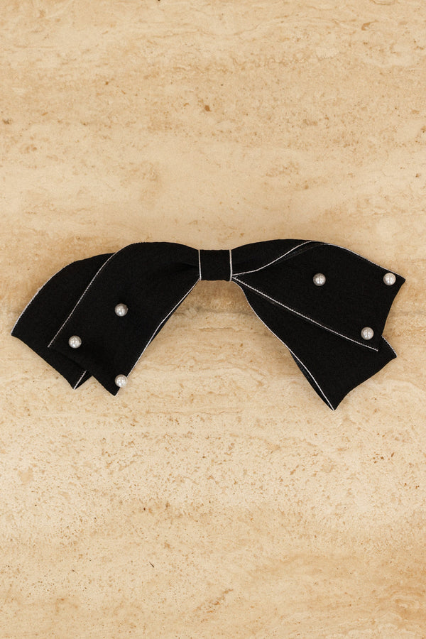 Petal and Pup USA ACCESSORIES Astor Bow Hair Clip - Black One Size