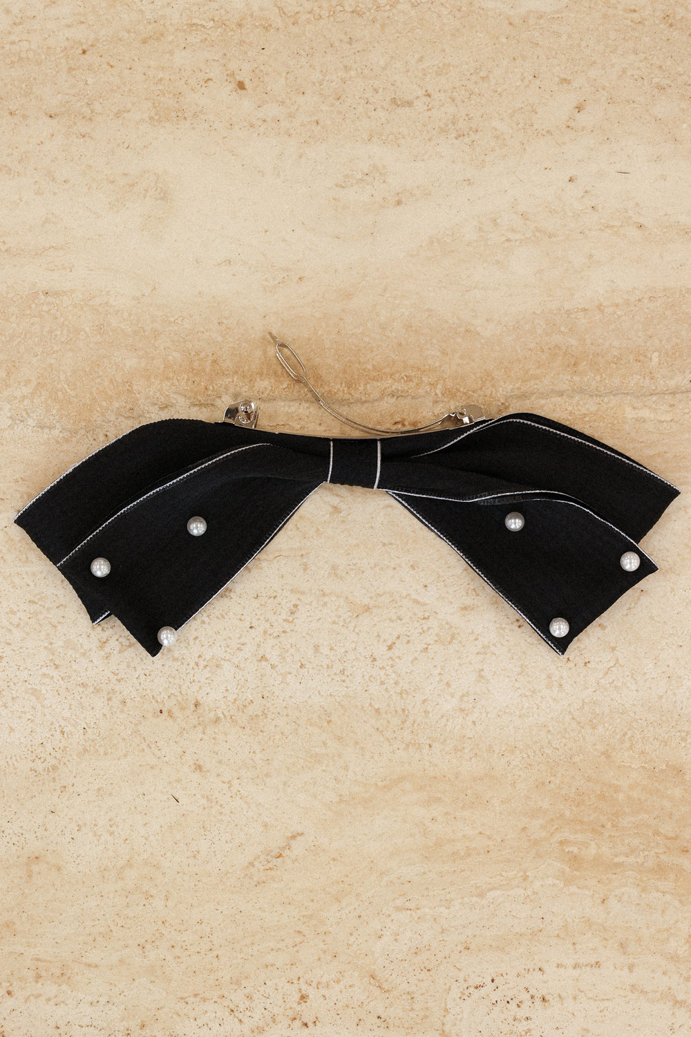 Petal and Pup USA ACCESSORIES Astor Bow Hair Clip - Black One Size