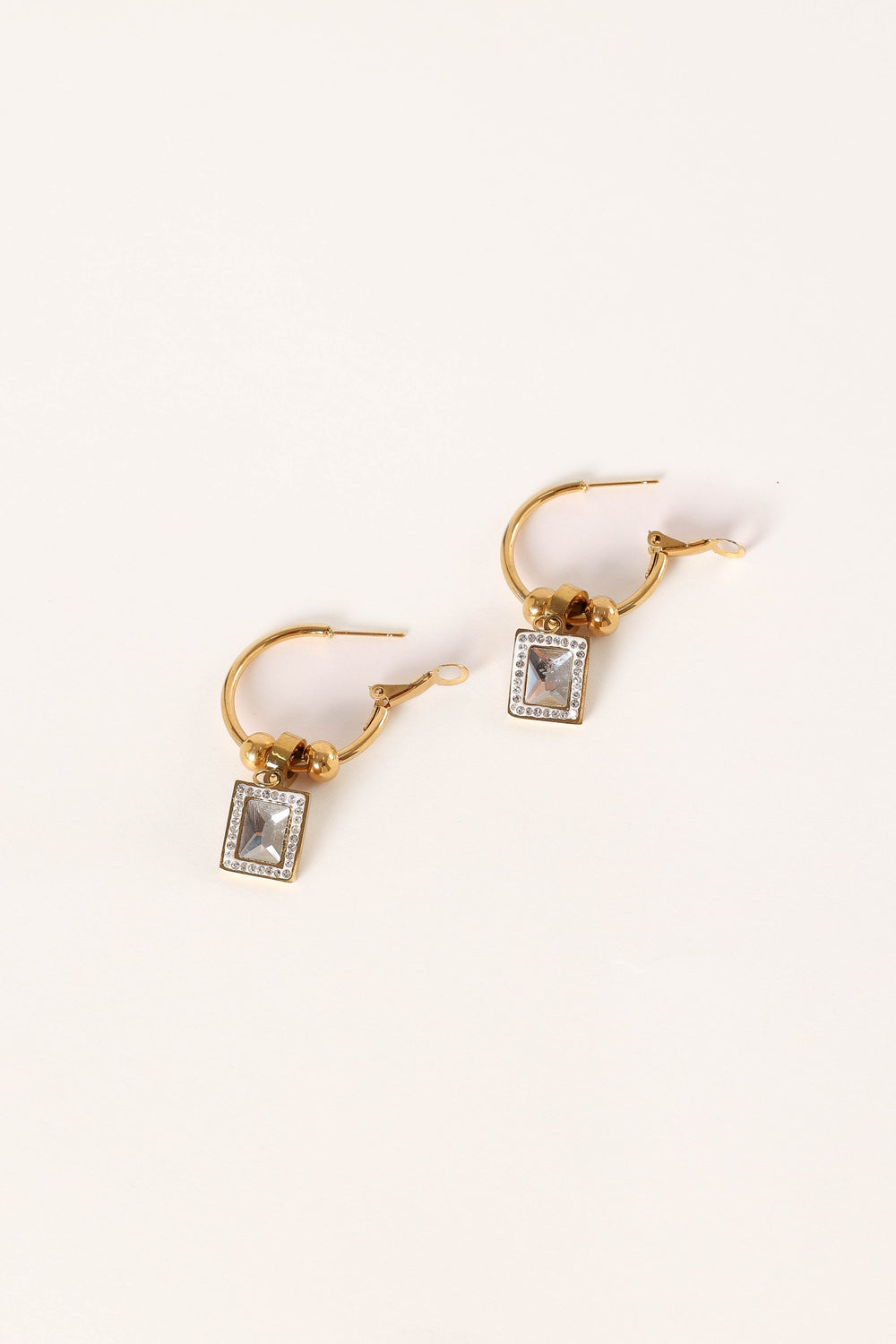 ACCESSORIES @Audrey Charm Hoop Earrings - Gold