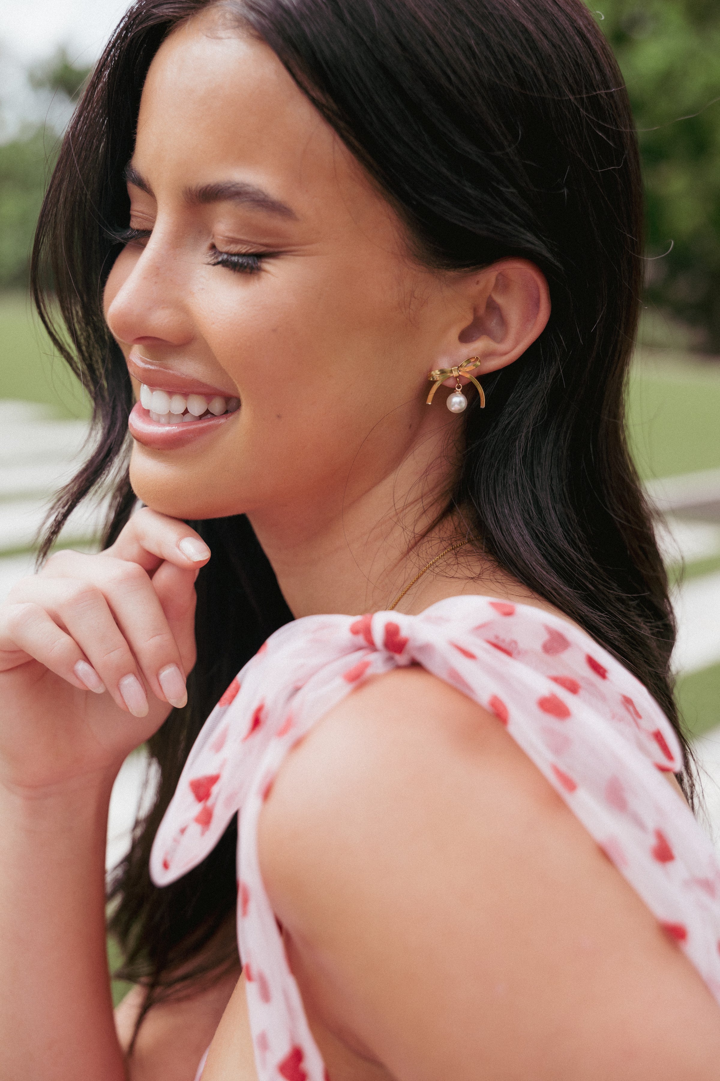 Petal and Pup USA ACCESSORIES Aurora Bow Earrings - Gold One Size