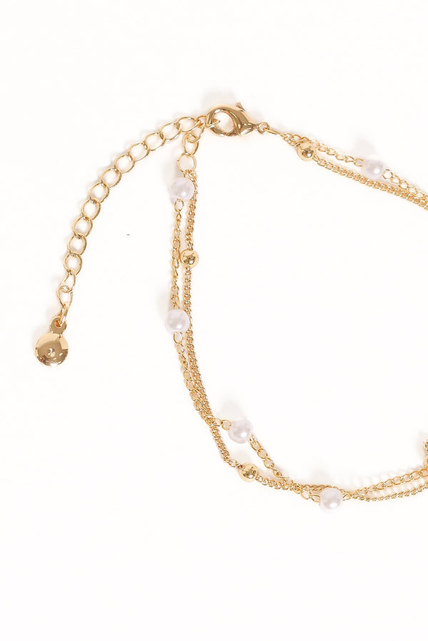 Petal and Pup USA ACCESSORIES Bambi Pearl Bracelet - Gold One Size