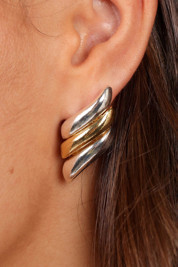 Petal and Pup USA ACCESSORIES Benson Earrings - Gold/Silver One Size