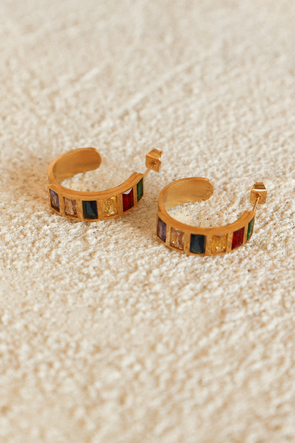 Petal and Pup USA ACCESSORIES Blythe Hoop Earrings - Gold Multi One Size