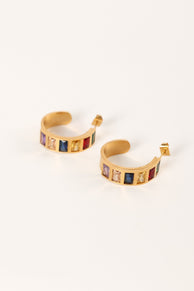 Petal and Pup USA ACCESSORIES Blythe Hoop Earrings - Gold Multi One Size