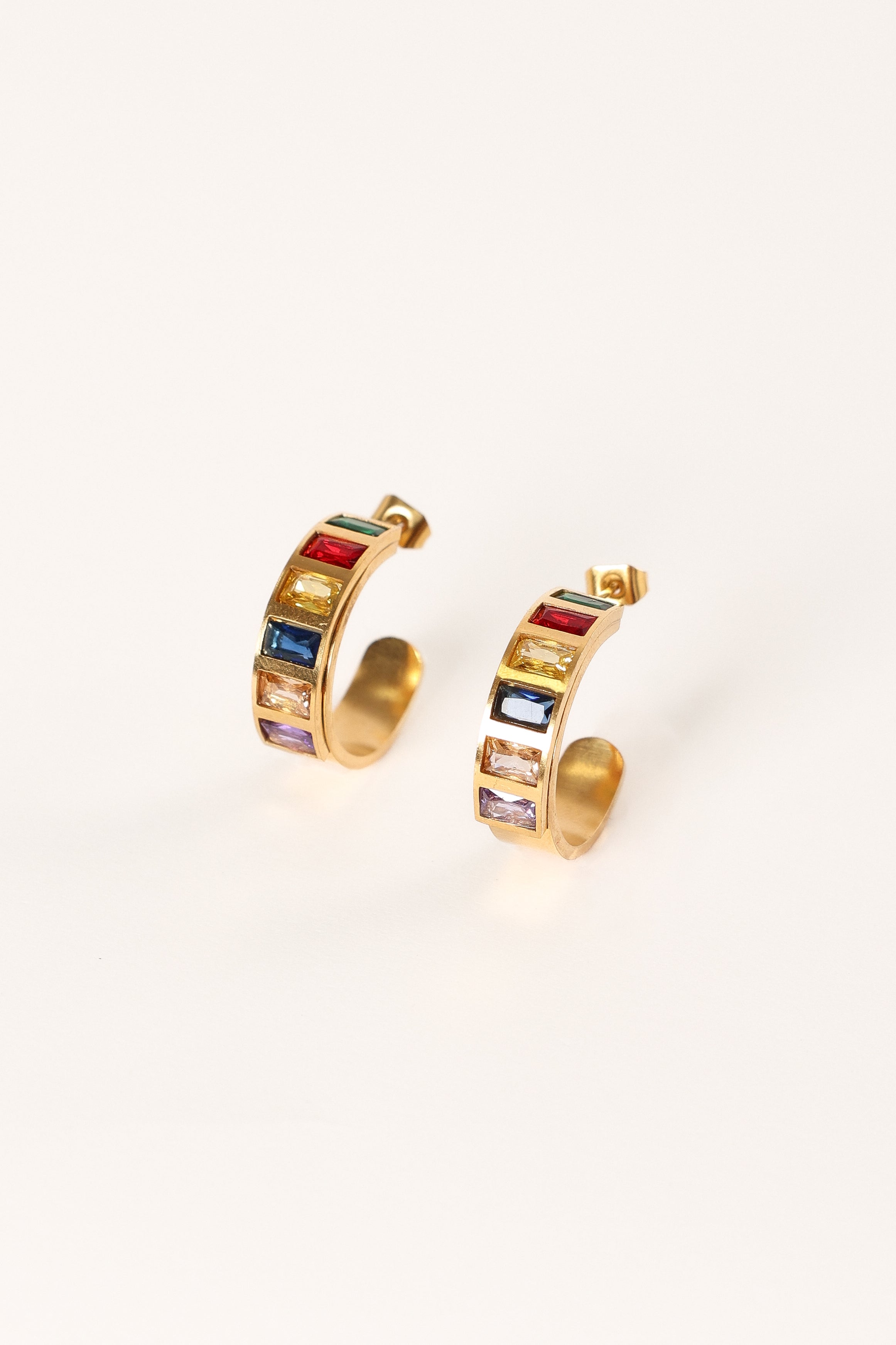 Petal and Pup USA ACCESSORIES Blythe Hoop Earrings - Gold Multi One Size