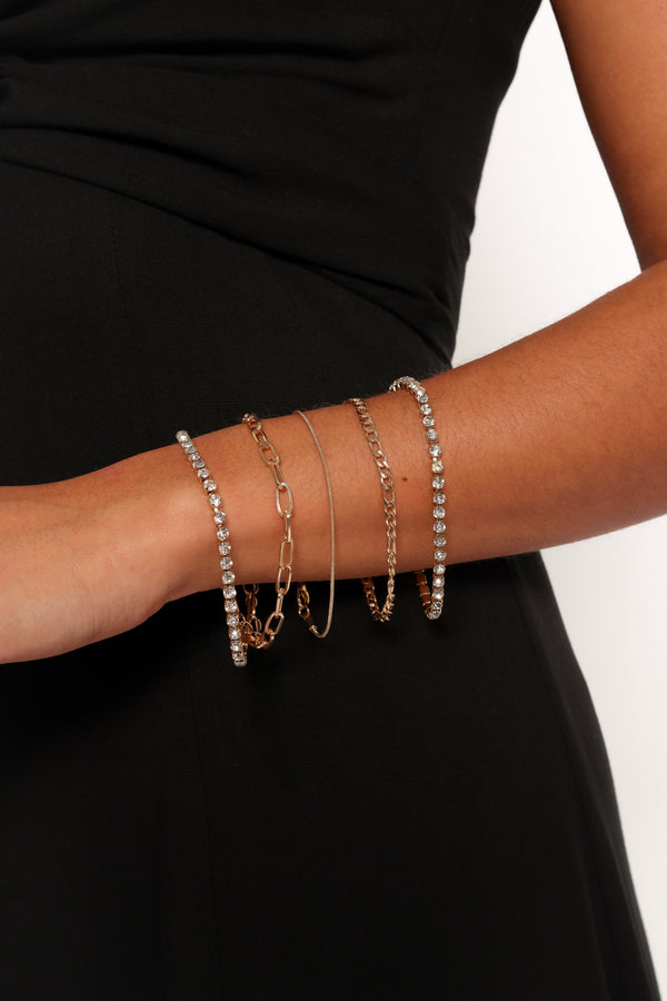 Petal and Pup USA ACCESSORIES Brayton Bracelet Set - Gold One Size