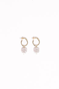 Petal and Pup USA ACCESSORIES Carina Pearl Earrings - Gold One Size