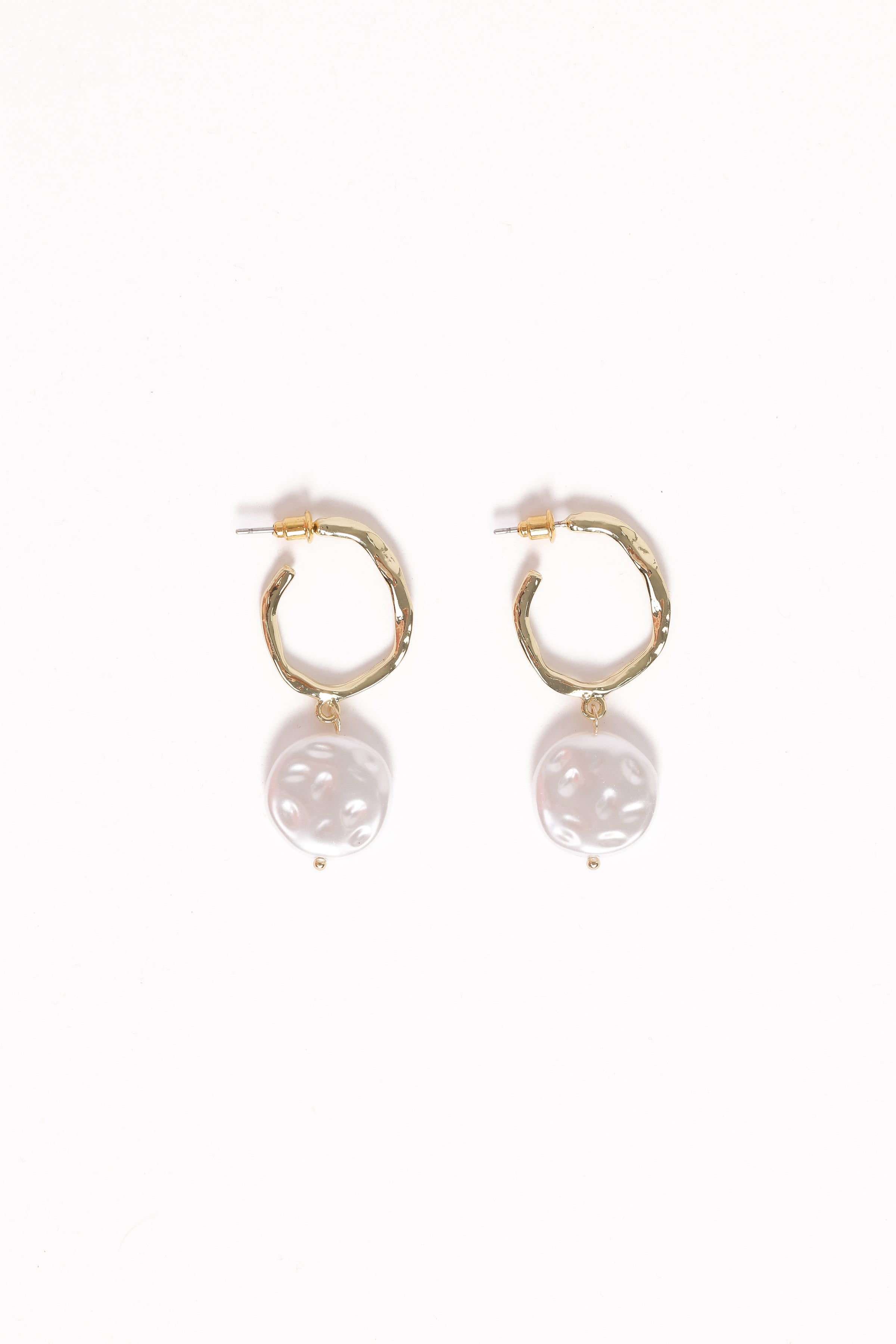 Petal and Pup USA ACCESSORIES Carina Pearl Earrings - Gold One Size