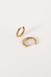 ACCESSORIES @Chelle Diamante Hoope Earrings - Gold