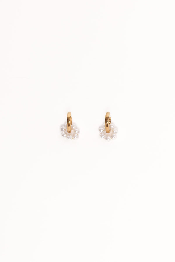 Petal and Pup USA ACCESSORIES Cheri Earrings - Gold/Pearl One Size