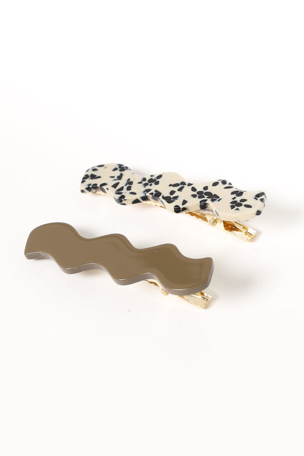 Petal and Pup USA ACCESSORIES Cheri Hair Clips - Brown