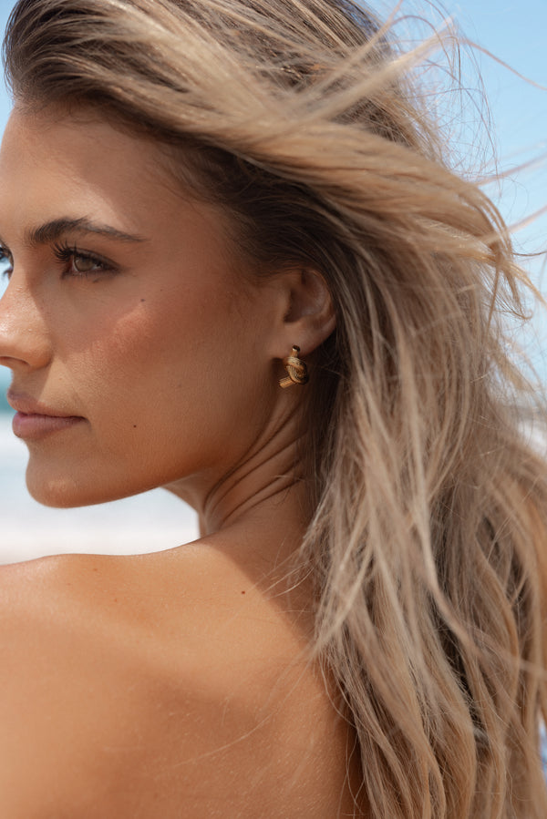 Petal and Pup USA ACCESSORIES Dakota Knot Earrings - Gold One Size