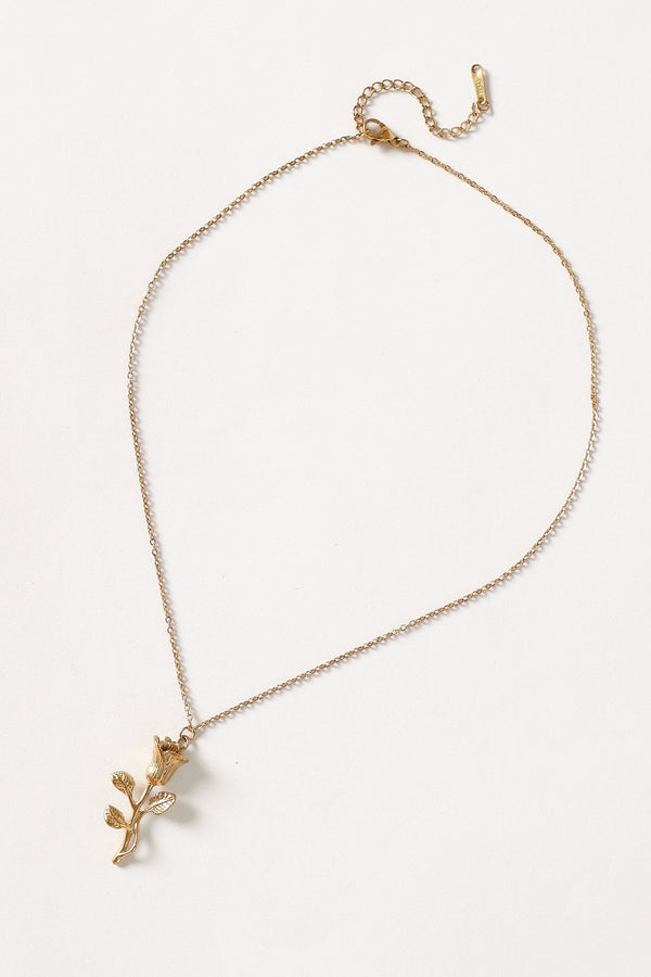 Petal and Pup USA ACCESSORIES Damira Flower Necklace - Gold One Size