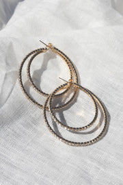 Petal and Pup USA ACCESSORIES Dancer Double Hoop Earrings - Gold One Size
