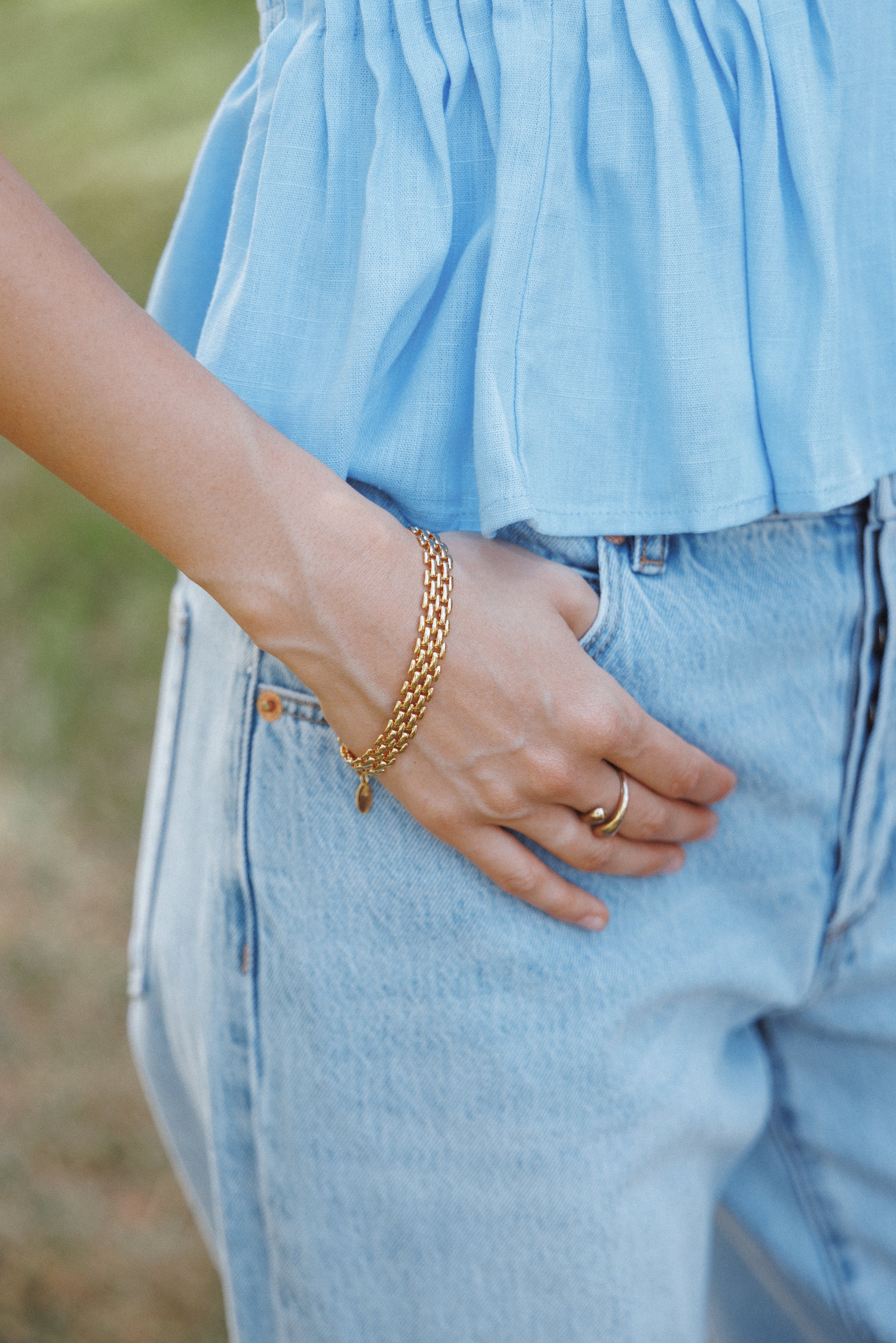 Petal and Pup USA ACCESSORIES Drew Bracelet - Gold One Size