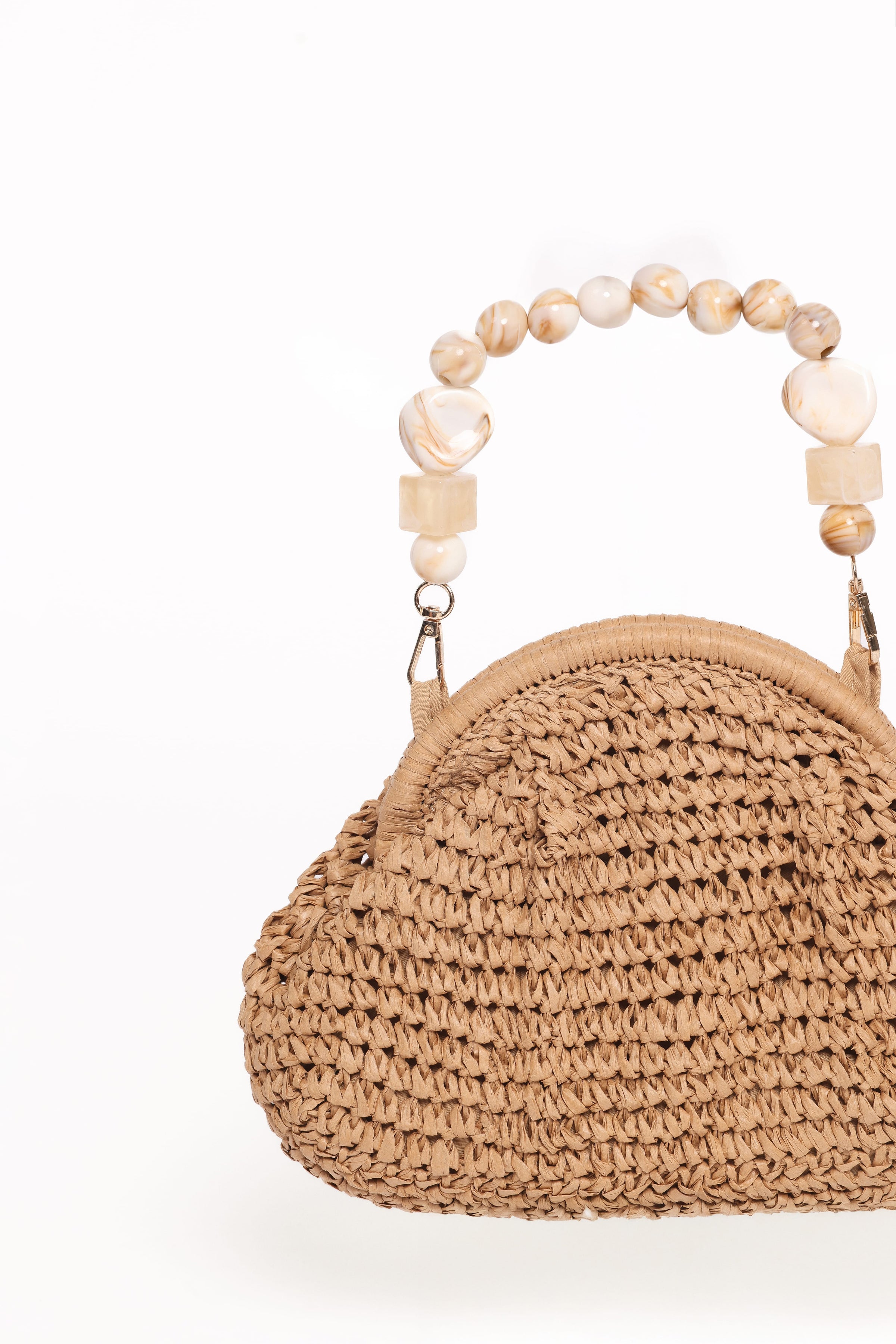 Petal and Pup USA ACCESSORIES Elora Woven Bag - Tan One Size
