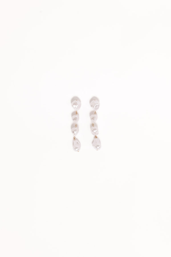 Petal and Pup USA ACCESSORIES Elyse Drop Earrings - Pearl One Size