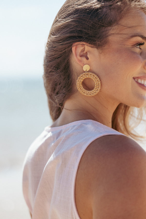 Petal and Pup USA ACCESSORIES Esther Earrings - Tan One Size