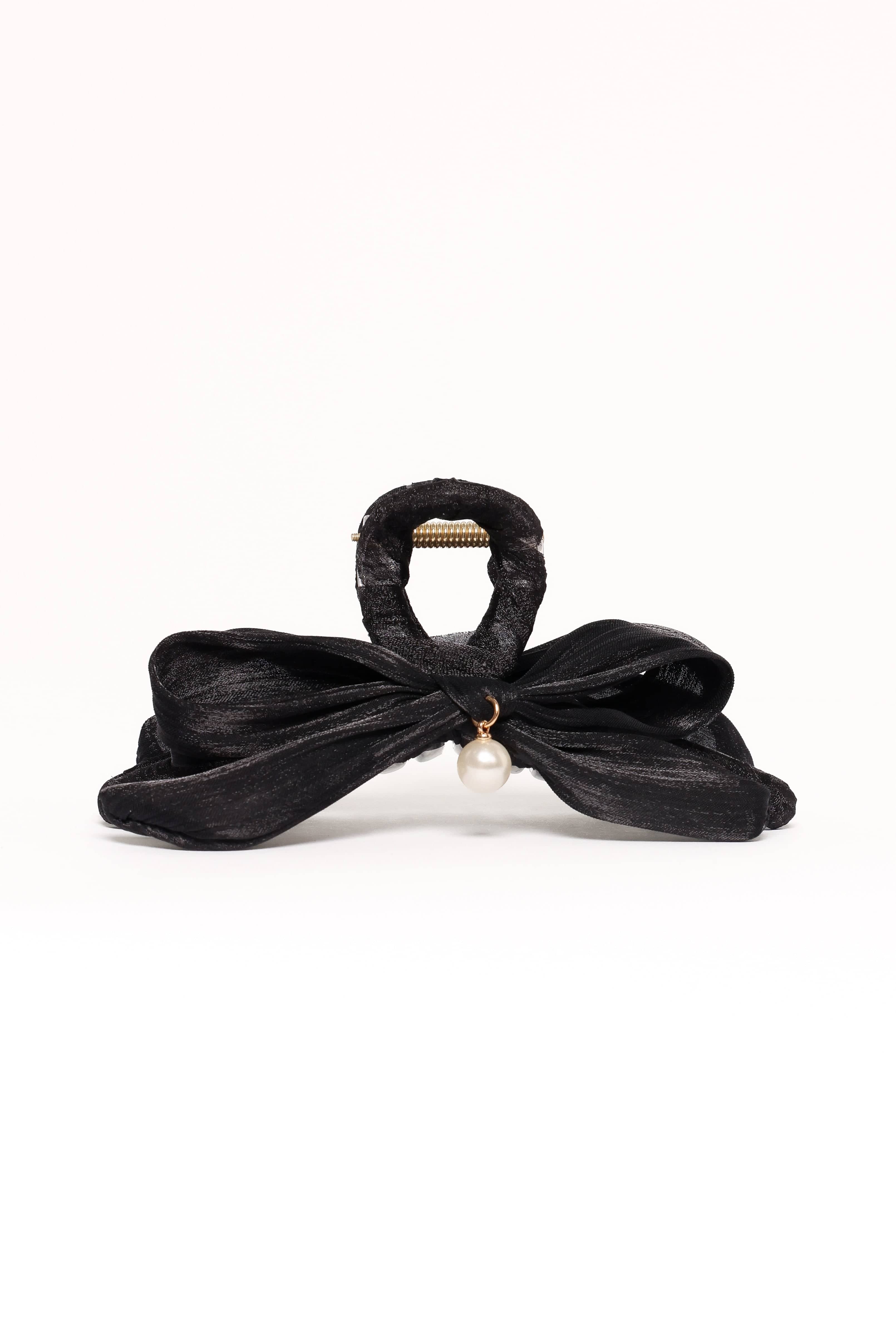 Petal and Pup USA ACCESSORIES Ezra Bow Hair Clip - Black One Size