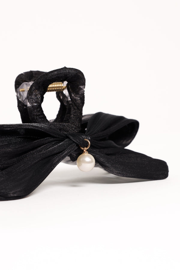 Petal and Pup USA ACCESSORIES Ezra Bow Hair Clip - Black One Size
