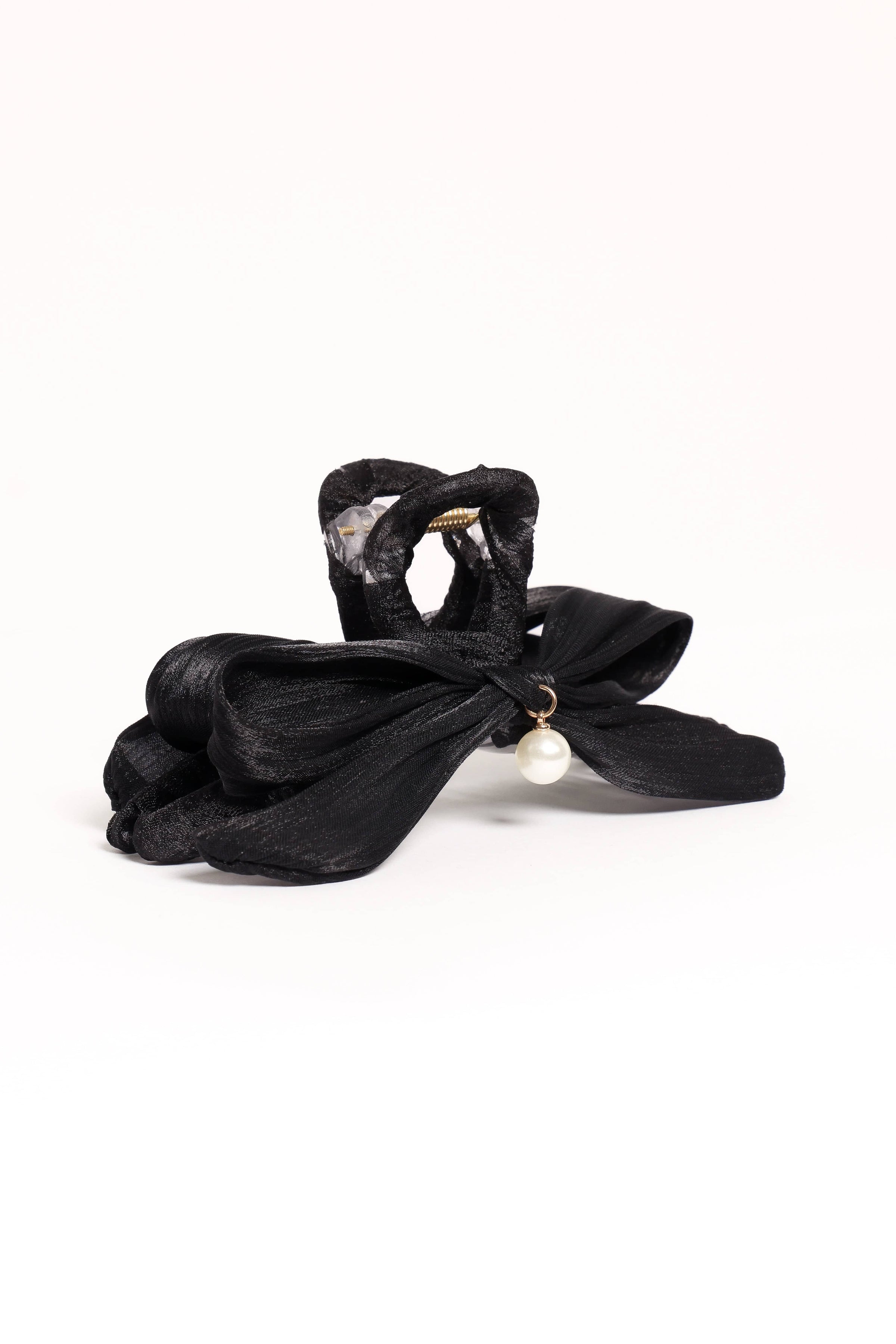 Petal and Pup USA ACCESSORIES Ezra Bow Hair Clip - Black One Size