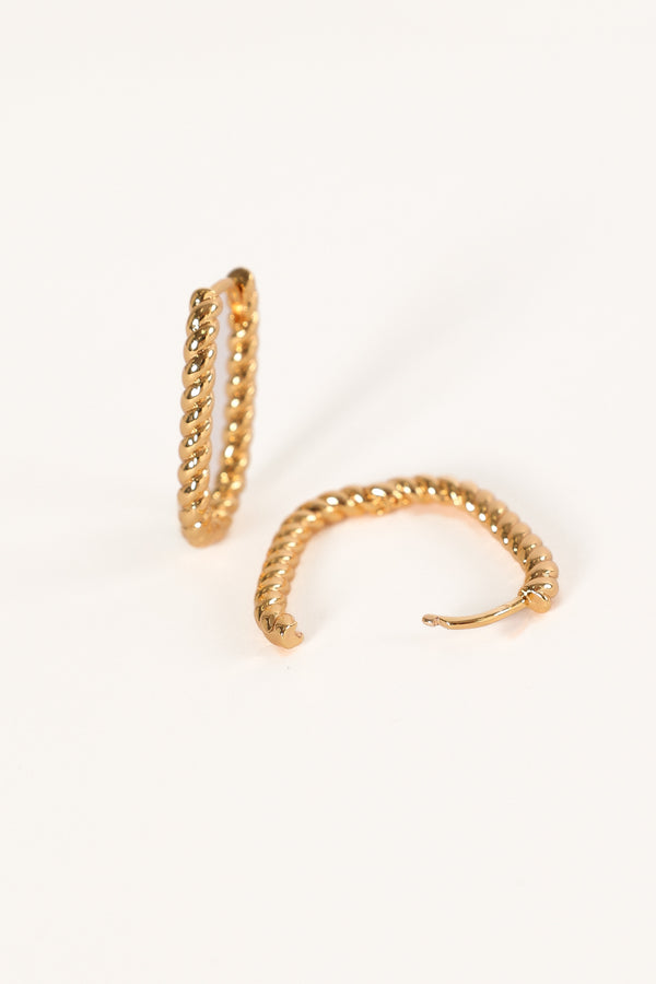 Petal and Pup USA ACCESSORIES Fabian Hoop Earrings - Gold One Size