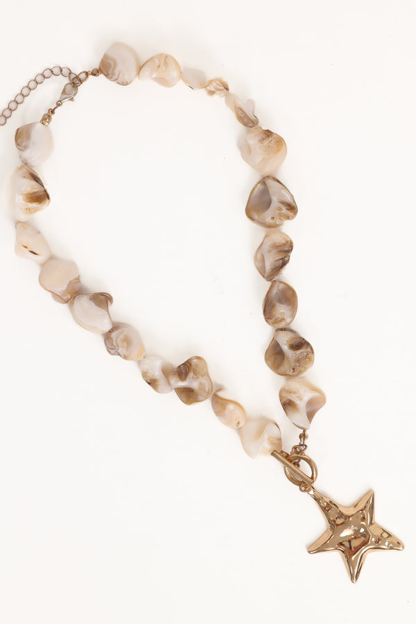 Petal and Pup USA ACCESSORIES Gabbie Star Necklace - Pearl/Gold One Size