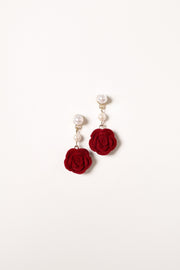 Petal and Pup USA ACCESSORIES Gema Rose Earrings - Gold Red One Size