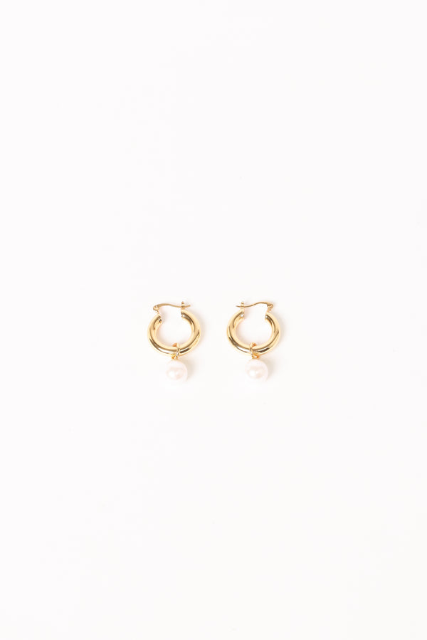 Petal and Pup USA ACCESSORIES Geneva Earrings - Gold/Pearl One Size