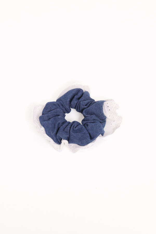 Petal and Pup USA ACCESSORIES Georgia Scrunchie - Dark Blue One Size