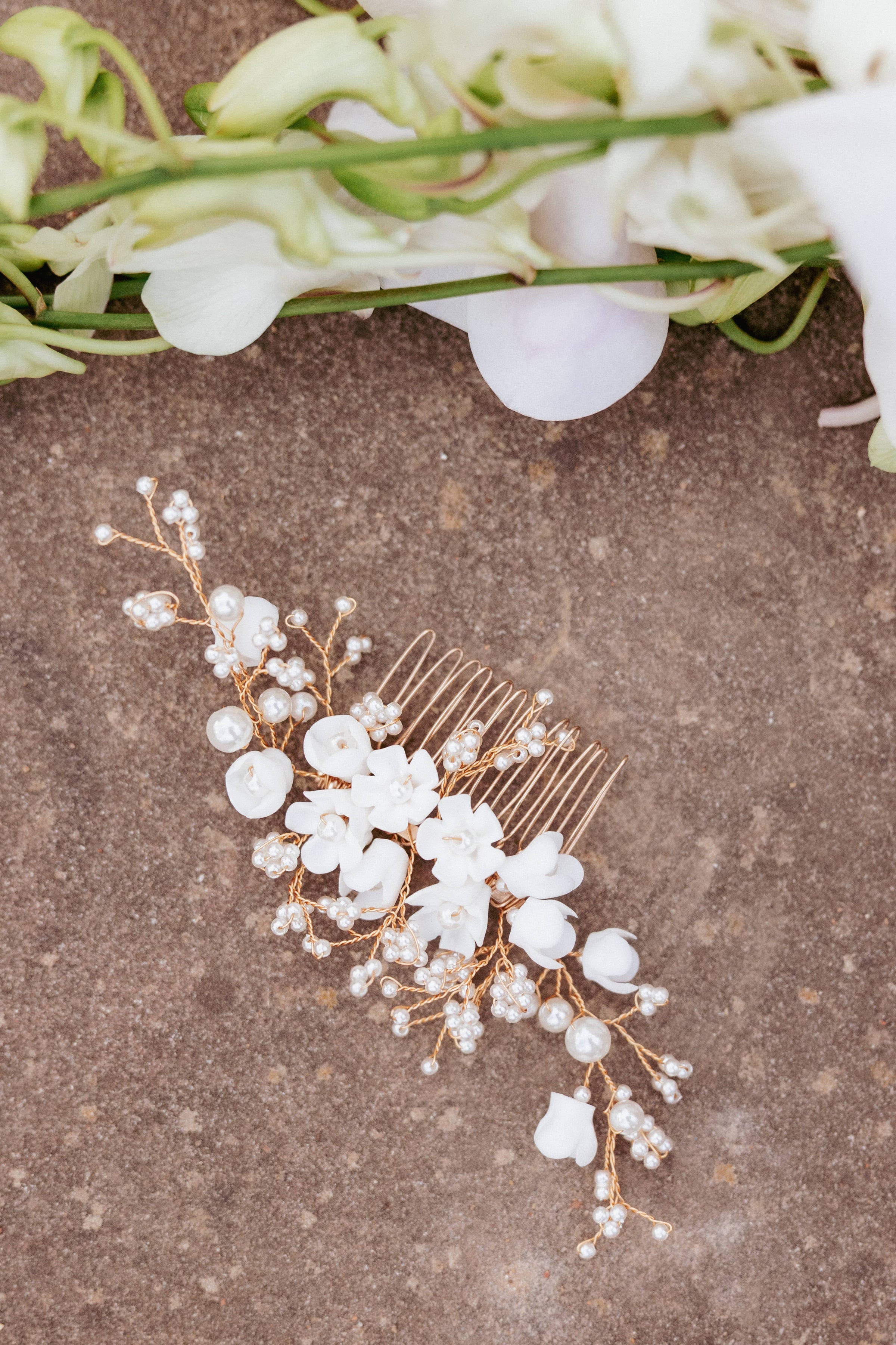Petal and Pup USA ACCESSORIES Geraldine Hair Comb - White One Size