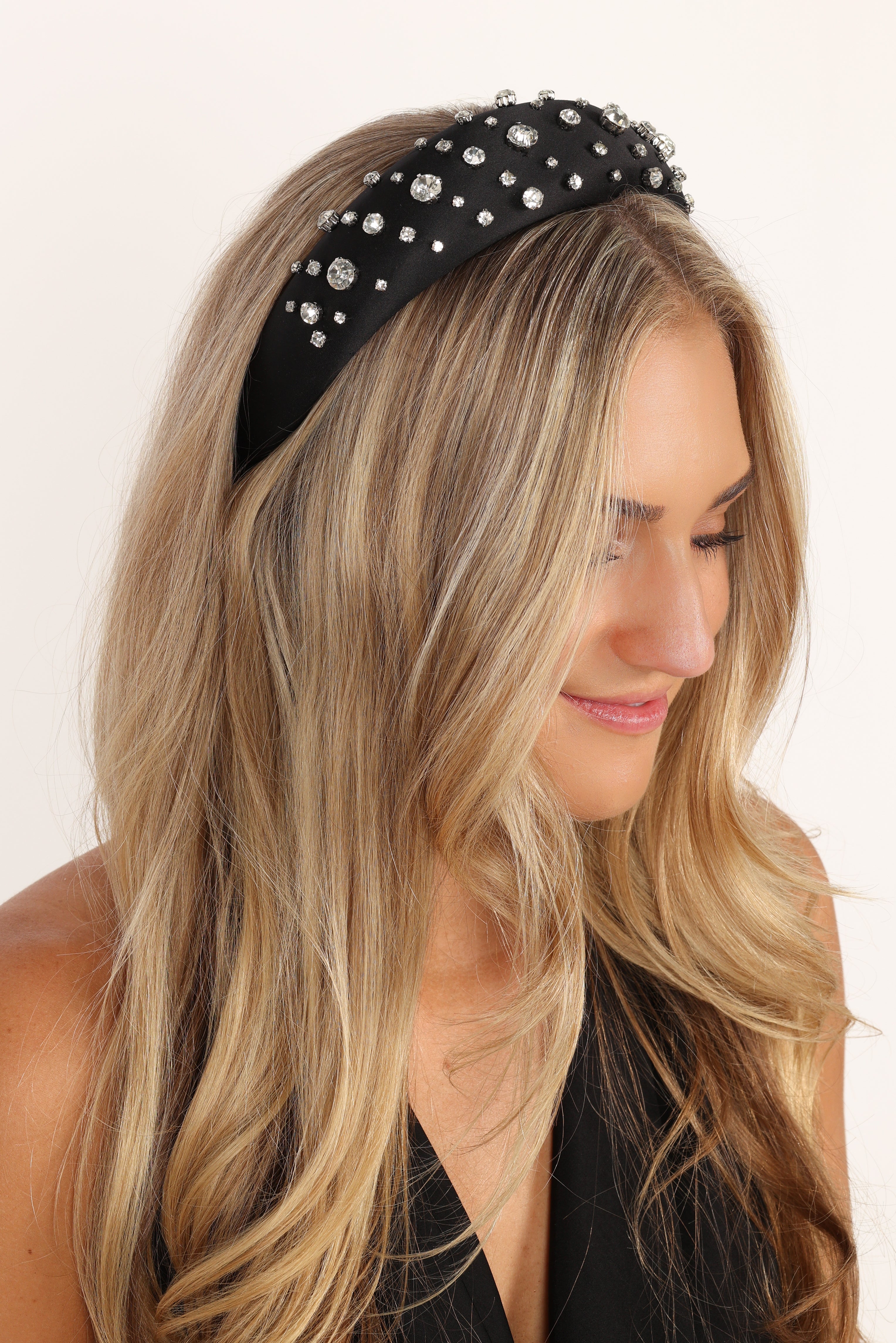 Plaid Rhinestone and Pearl Headband