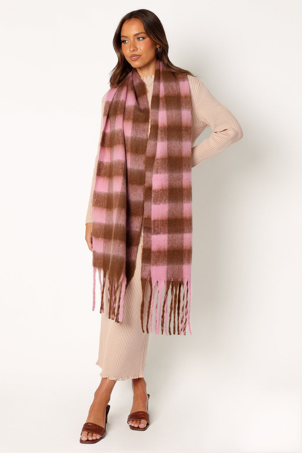 Petal and Pup USA ACCESSORIES Ginnie Scarf - Pink Check One Size