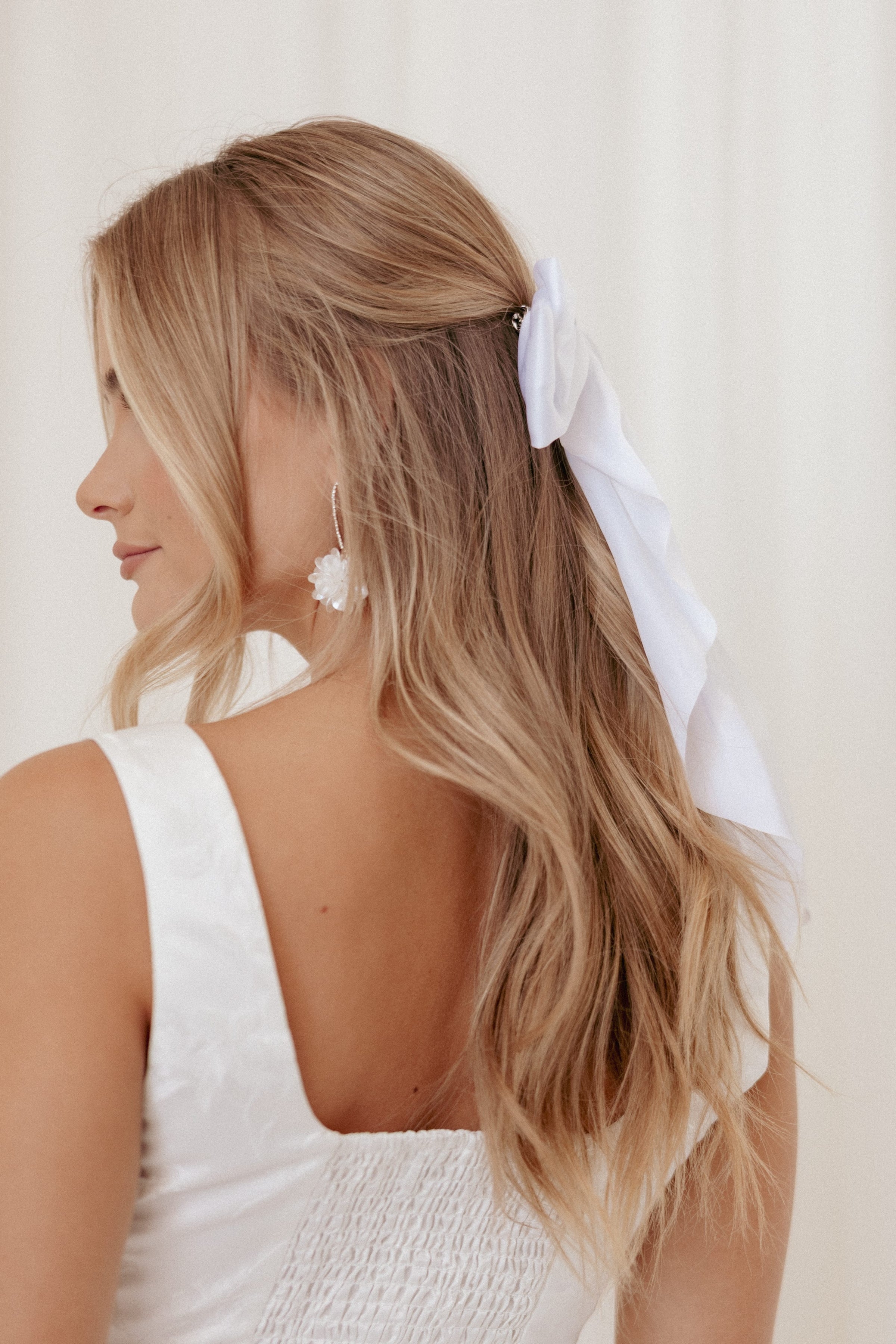 Petal and Pup USA ACCESSORIES Grace Hair Bow - White One Size