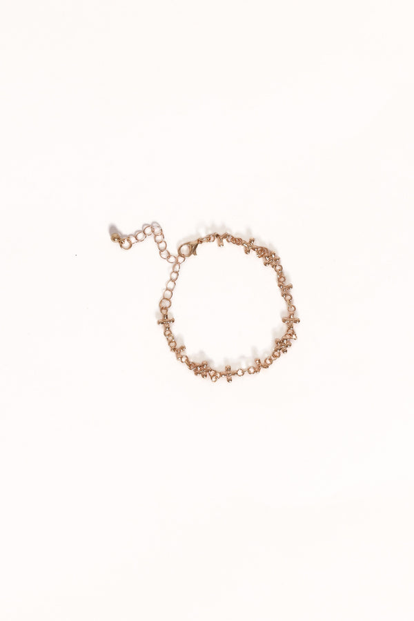 Petal and Pup USA ACCESSORIES Hannah Flower Bracelet - Gold One Size
