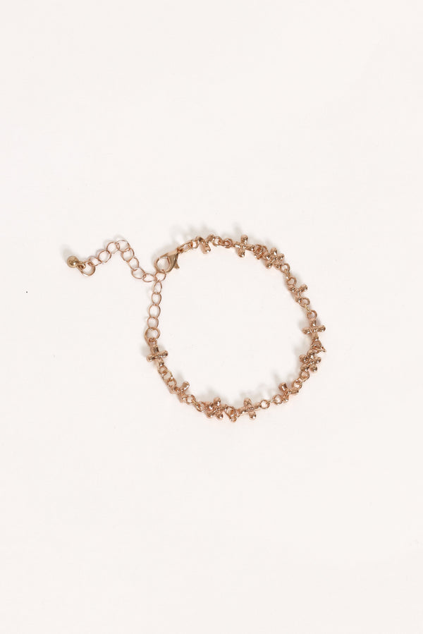 Petal and Pup USA ACCESSORIES Hannah Flower Bracelet - Gold One Size