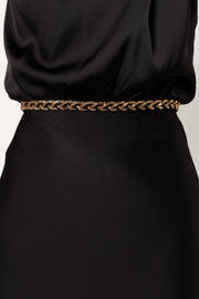 Petal and Pup USA ACCESSORIES Harper Plaited Belt - Gold Black One Size